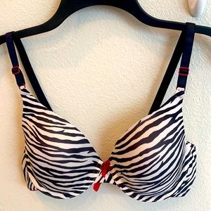 Zebra Print wIth Red Trim Bra